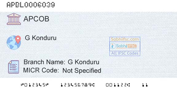 The Andhra Pradesh State Cooperative Bank Limited G KonduruBranch 