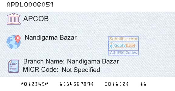 The Andhra Pradesh State Cooperative Bank Limited Nandigama BazarBranch 