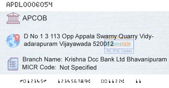 The Andhra Pradesh State Cooperative Bank Limited Krishna Dcc Bank Ltd BhavanipuramBranch 
