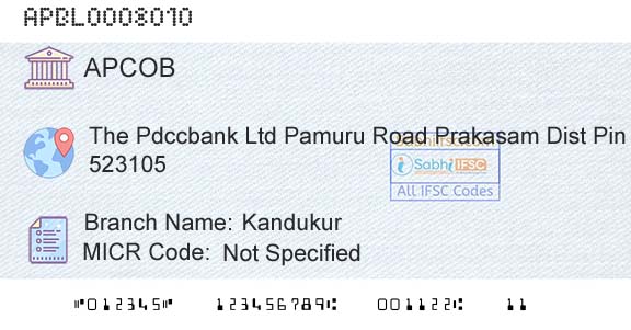 The Andhra Pradesh State Cooperative Bank Limited KandukurBranch 