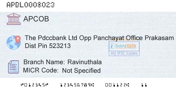 The Andhra Pradesh State Cooperative Bank Limited RavinuthalaBranch 