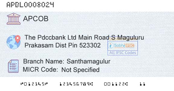 The Andhra Pradesh State Cooperative Bank Limited SanthamagulurBranch 