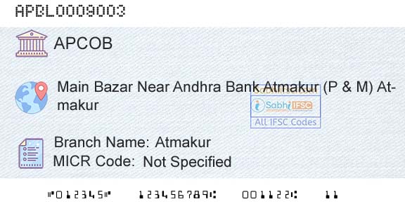 The Andhra Pradesh State Cooperative Bank Limited AtmakurBranch 