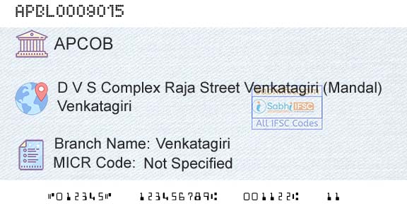 The Andhra Pradesh State Cooperative Bank Limited VenkatagiriBranch 