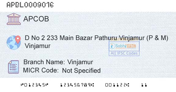 The Andhra Pradesh State Cooperative Bank Limited VinjamurBranch 