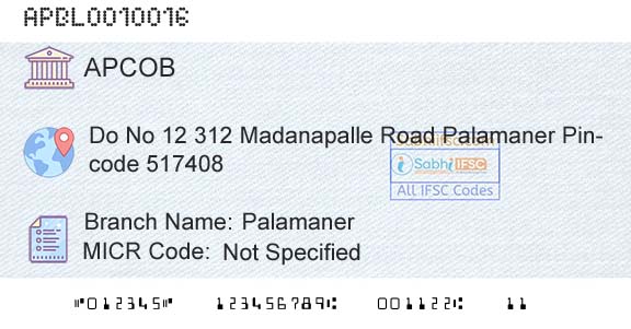 The Andhra Pradesh State Cooperative Bank Limited PalamanerBranch 