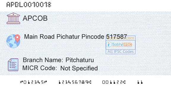 The Andhra Pradesh State Cooperative Bank Limited PitchaturuBranch 