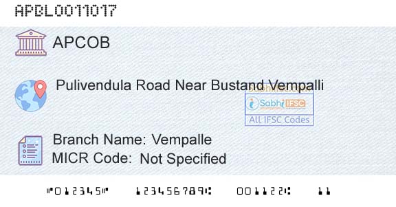 The Andhra Pradesh State Cooperative Bank Limited VempalleBranch 