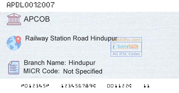 The Andhra Pradesh State Cooperative Bank Limited HindupurBranch 