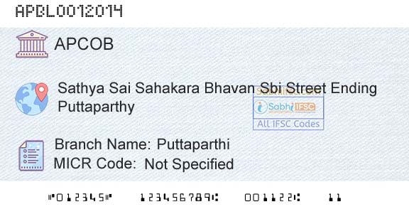 The Andhra Pradesh State Cooperative Bank Limited PuttaparthiBranch 