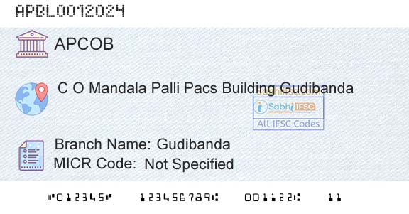 The Andhra Pradesh State Cooperative Bank Limited GudibandaBranch 