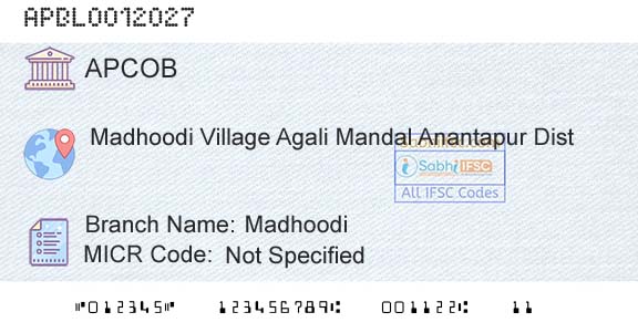 The Andhra Pradesh State Cooperative Bank Limited MadhoodiBranch 