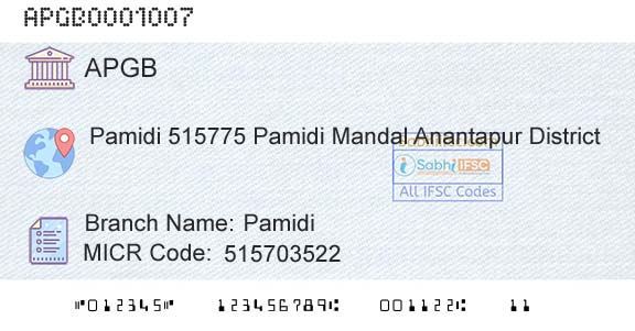 Andhra Pragathi Grameena Bank PamidiBranch 