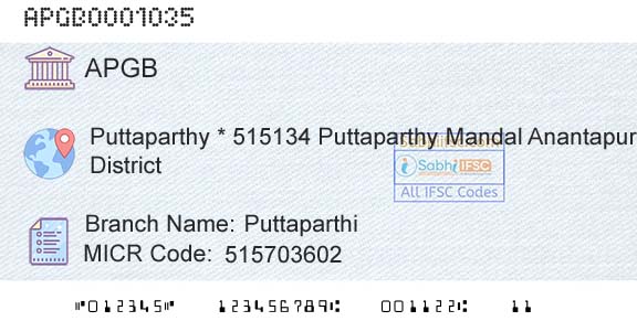 Andhra Pragathi Grameena Bank PuttaparthiBranch 