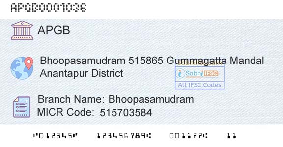 Andhra Pragathi Grameena Bank BhoopasamudramBranch 