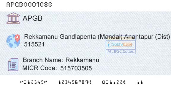 Andhra Pragathi Grameena Bank RekkamanuBranch 