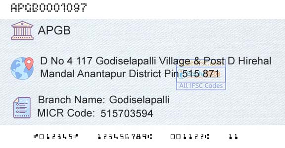 Andhra Pragathi Grameena Bank GodiselapalliBranch 