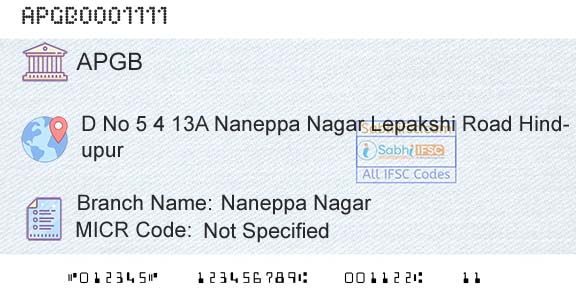 Andhra Pragathi Grameena Bank Naneppa NagarBranch 