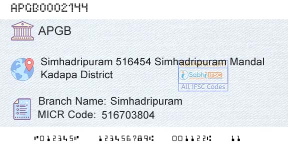 Andhra Pragathi Grameena Bank SimhadripuramBranch 