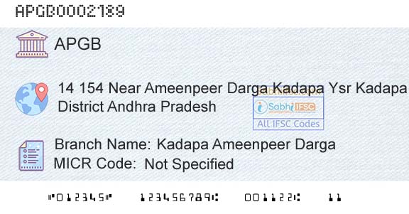 Andhra Pragathi Grameena Bank Kadapa Ameenpeer DargaBranch 