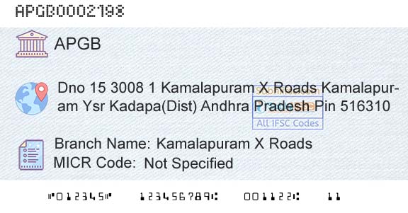 Andhra Pragathi Grameena Bank Kamalapuram X RoadsBranch 