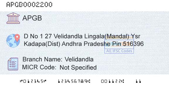 Andhra Pragathi Grameena Bank VelidandlaBranch 