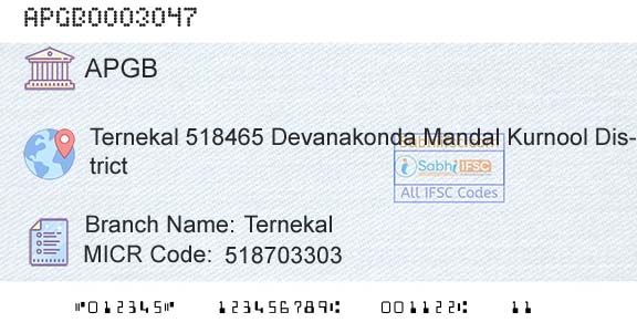 Andhra Pragathi Grameena Bank TernekalBranch 