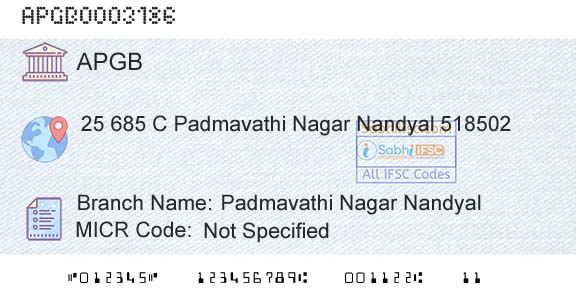 Andhra Pragathi Grameena Bank Padmavathi Nagar NandyalBranch 
