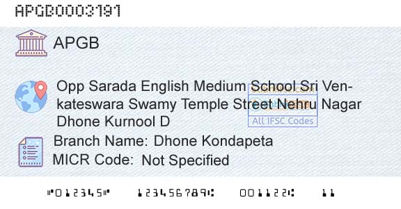 Andhra Pragathi Grameena Bank Dhone KondapetaBranch 