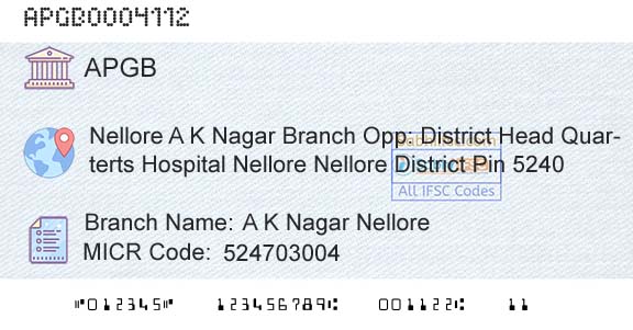 Andhra Pragathi Grameena Bank A K Nagar NelloreBranch 