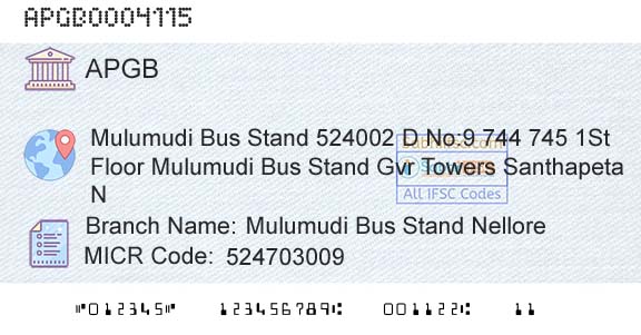 Andhra Pragathi Grameena Bank Mulumudi Bus Stand NelloreBranch 