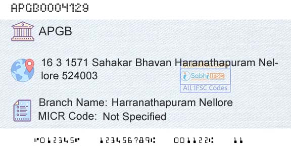 Andhra Pragathi Grameena Bank Harranathapuram NelloreBranch 