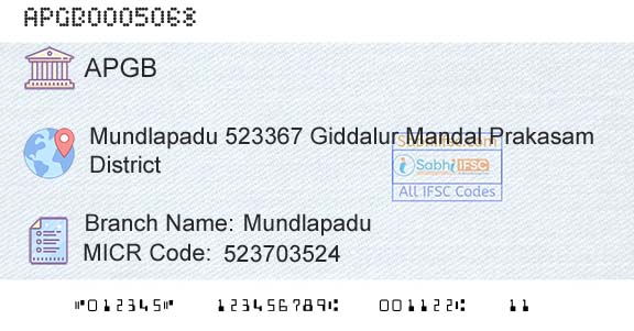 Andhra Pragathi Grameena Bank MundlapaduBranch 