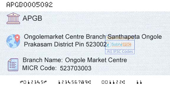 Andhra Pragathi Grameena Bank Ongole Market CentreBranch 