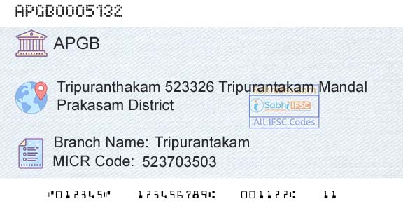 Andhra Pragathi Grameena Bank TripurantakamBranch 
