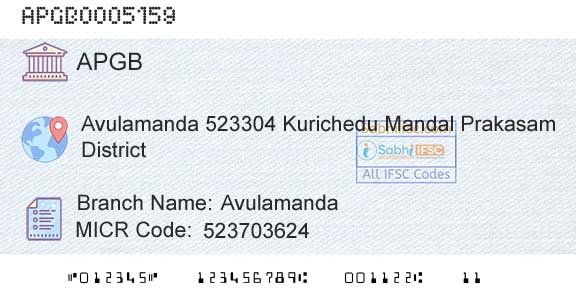 Andhra Pragathi Grameena Bank AvulamandaBranch 