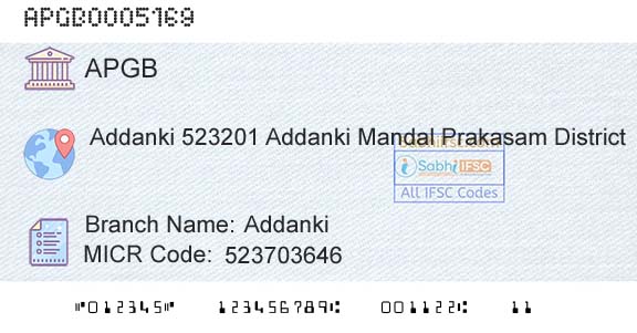 Andhra Pragathi Grameena Bank AddankiBranch 