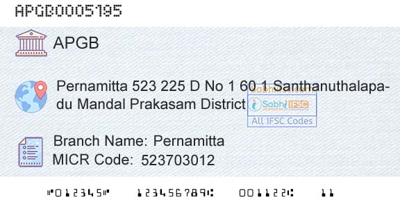 Andhra Pragathi Grameena Bank PernamittaBranch 