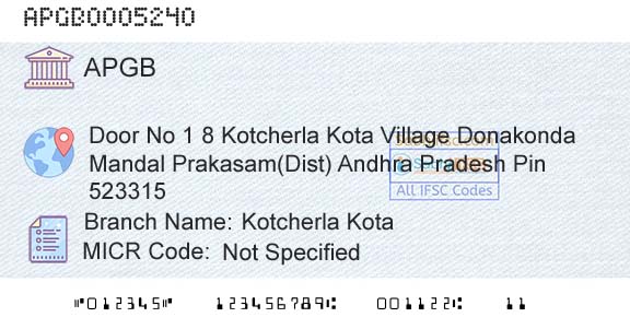 Andhra Pragathi Grameena Bank Kotcherla KotaBranch 