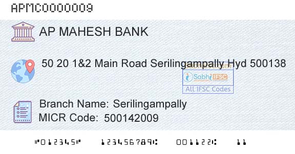 The Ap Mahesh Cooperative Urban Bank Limited SerilingampallyBranch 