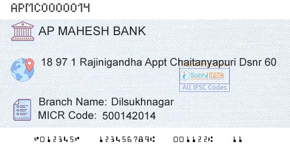 The Ap Mahesh Cooperative Urban Bank Limited DilsukhnagarBranch 