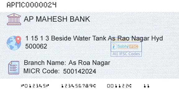 The Ap Mahesh Cooperative Urban Bank Limited As Roa NagarBranch 