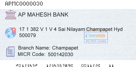 The Ap Mahesh Cooperative Urban Bank Limited ChampapetBranch 