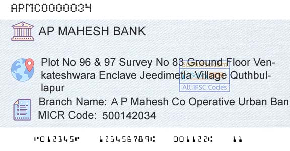 The Ap Mahesh Cooperative Urban Bank Limited A P Mahesh Co Operative Urban Bank LtdBranch 