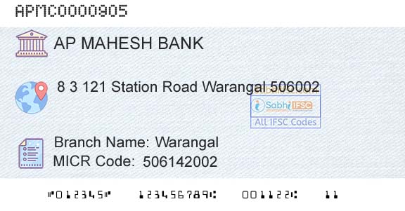 The Ap Mahesh Cooperative Urban Bank Limited WarangalBranch 