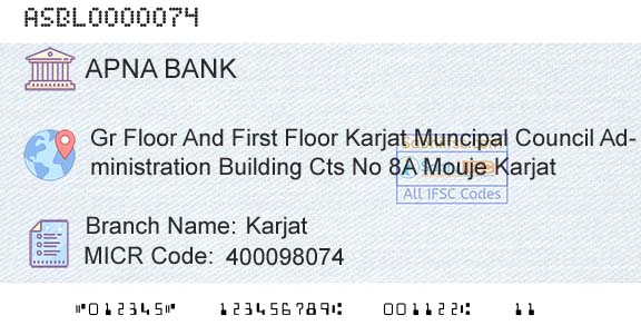 Apna Sahakari Bank Limited KarjatBranch 