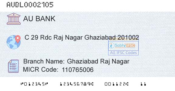 Au Small Finance Bank Limited Ghaziabad Raj NagarBranch 