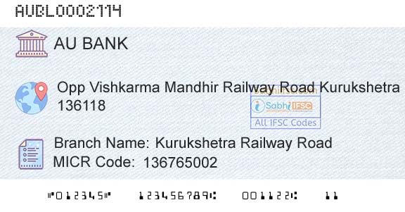 Au Small Finance Bank Limited Kurukshetra Railway RoadBranch 