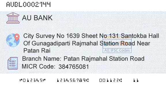 Au Small Finance Bank Limited Patan Rajmahal Station RoadBranch 