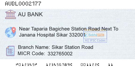 Au Small Finance Bank Limited Sikar Station RoadBranch 